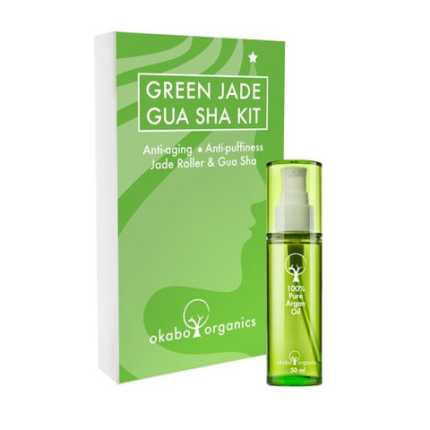 Green Jade Gua Sha Kit ja 100% Puhdas Arganöljy