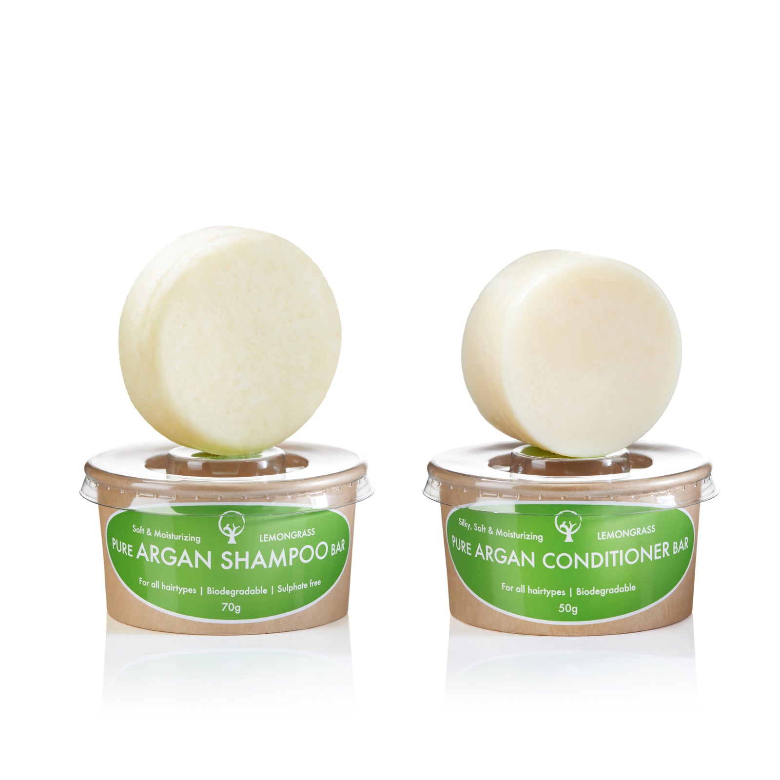 DUO Kosteuttava Argan Shampoopala ja Kosteuttava Argan Hoitoainepala, Sitruunaruoho