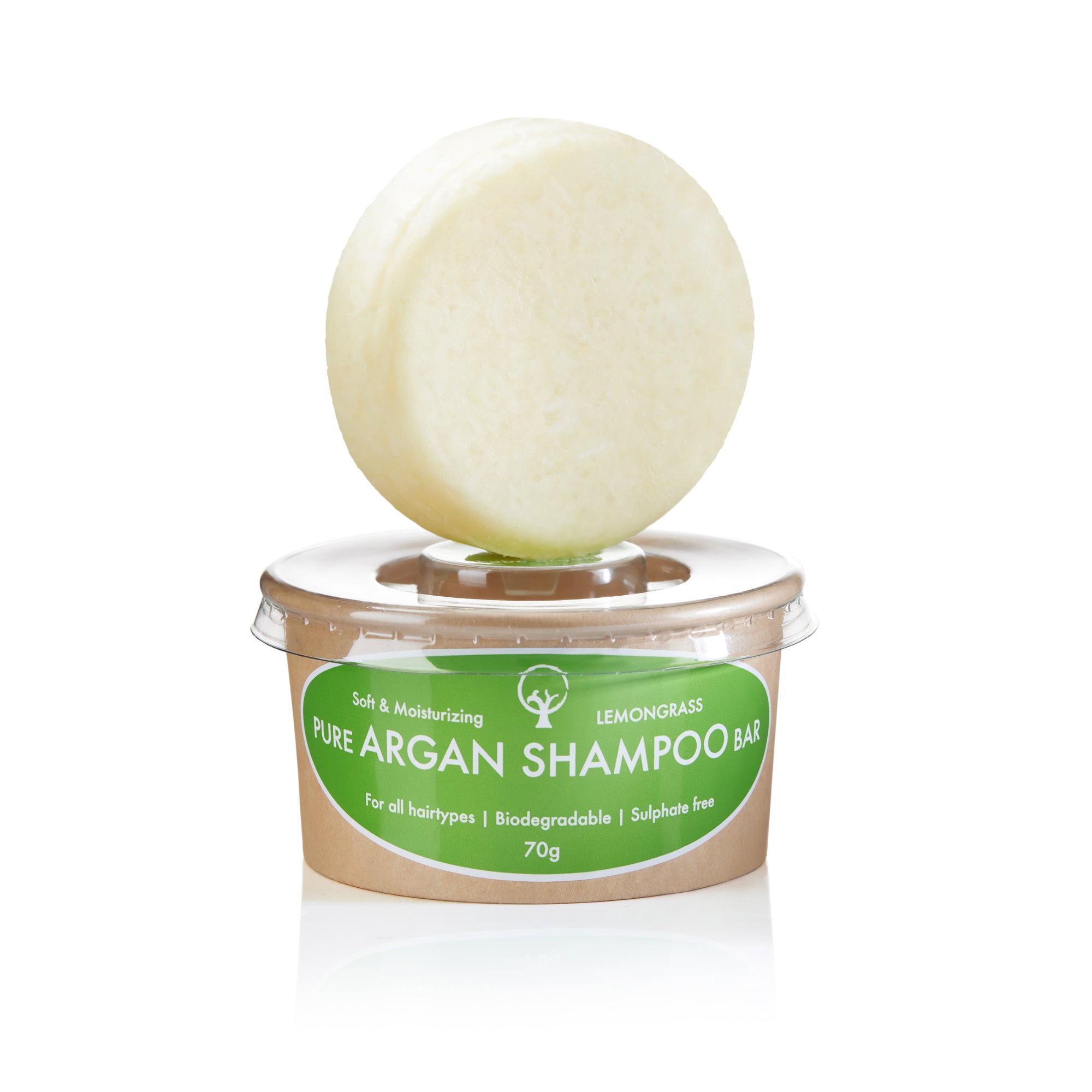 Moisturizing Argan Shampoo Bar with Lemongrass Scent, 70 g