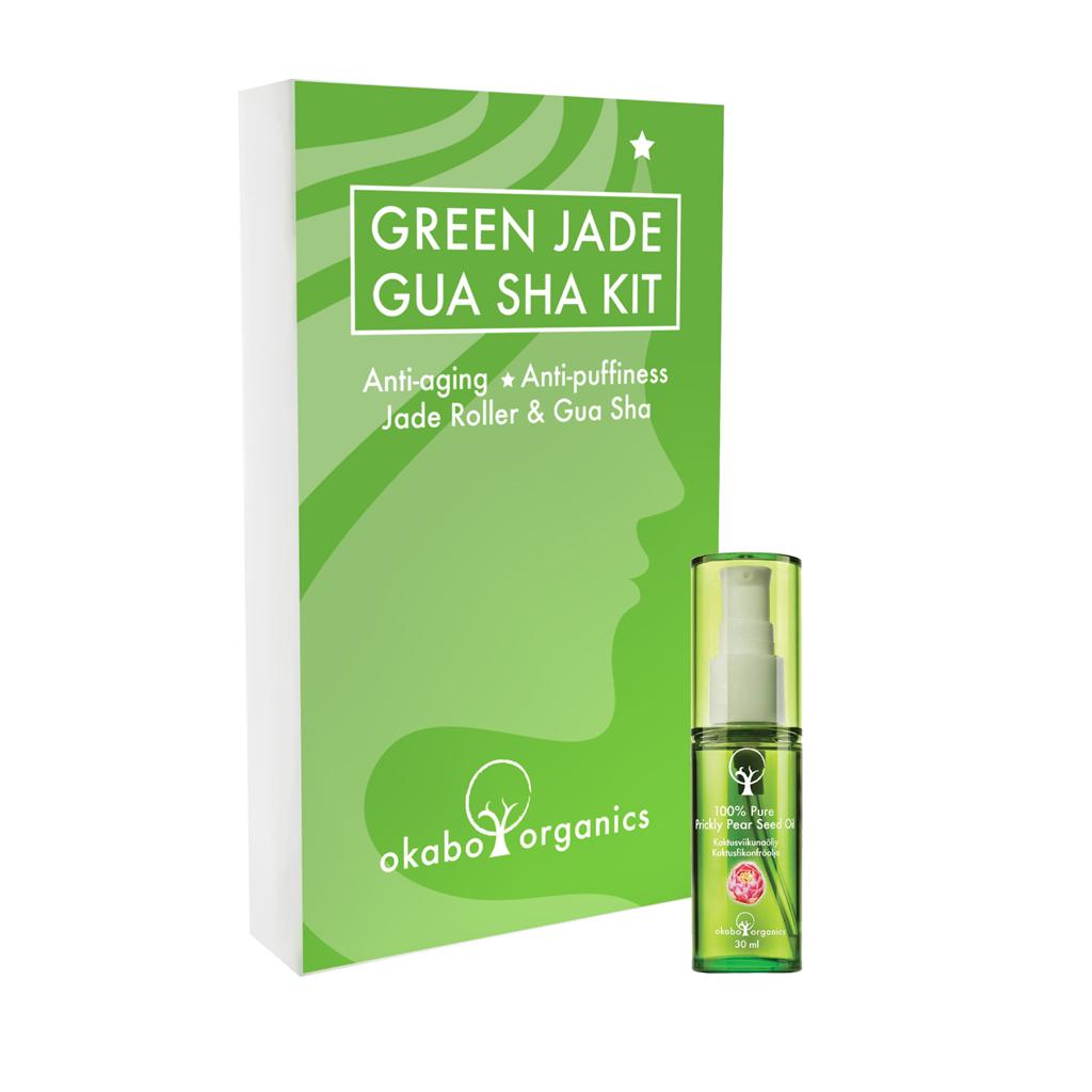 DUO Green Jade GUA SHA KIT & 100% Kaktusviikunaöljy