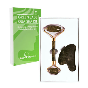 Green Jade GUA SHA Kit - Gua Sha -lasta ja kasvorullasetti